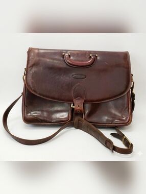 Pre-owned Aged Vintage Maxwell Scott Italian Full-Grain Leather Briefcase